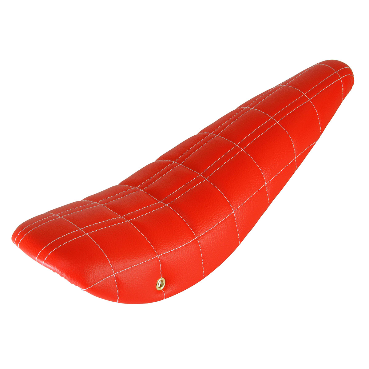 20 2/line Stitched Banana Saddle Vinyl All Red White/Stitch.